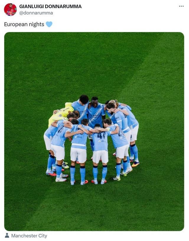 20战胜那不勒斯，多纳鲁马社媒晒图庆祝：欧洲之夜