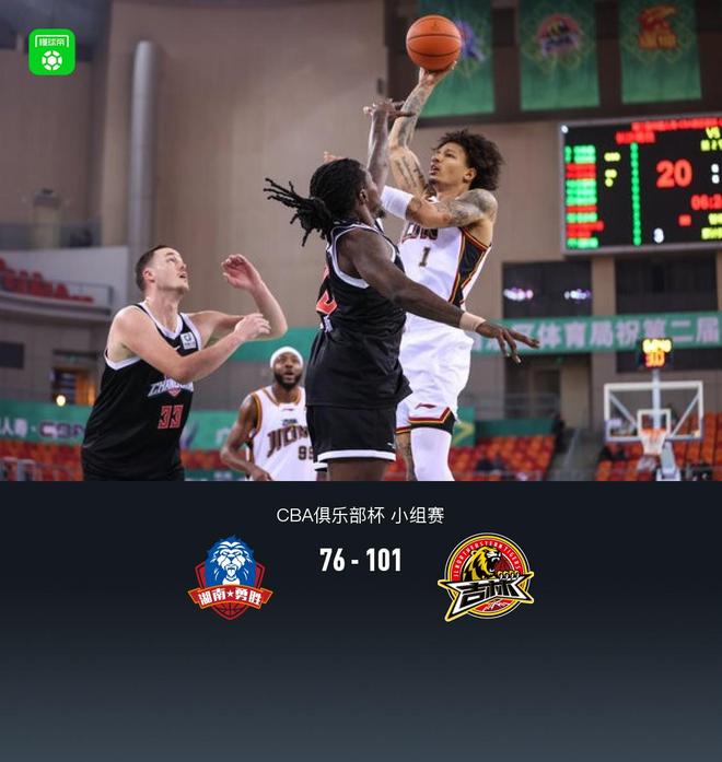 CBA俱乐部杯：吉林10176大胜长沙湾田勇胜，达拉斯摩尔18+8+5